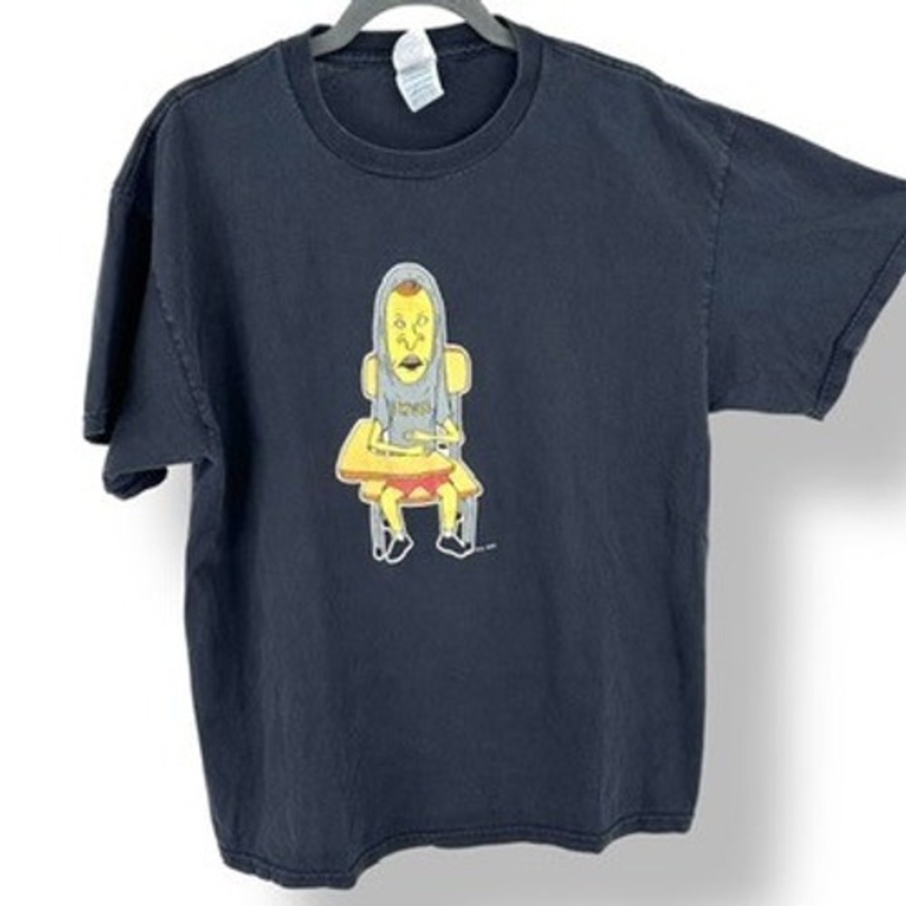 Vintage Beavis and Butt Head T Shirt Graphic Tee Adult Large Black "Skull"